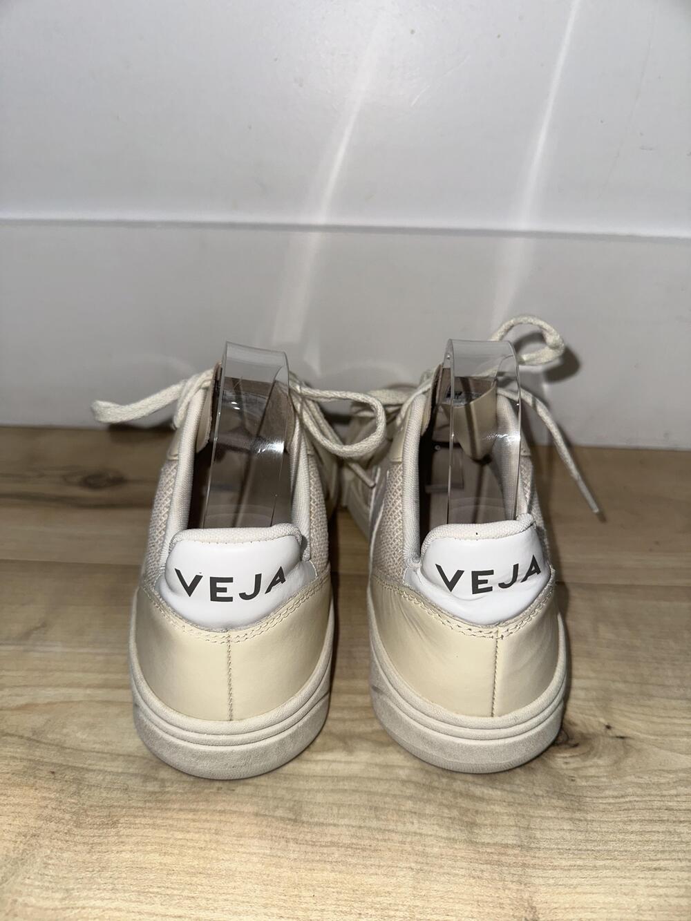 Veja Shoes Womens Size 8 Beige Mesh Low Top Lace Up Sneakers Brazil Casual - Picture 4 of 8